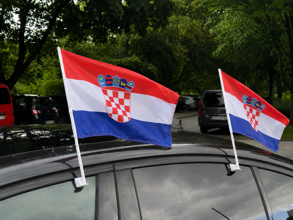 Kroatien Autoflagge mit Fensterhalter