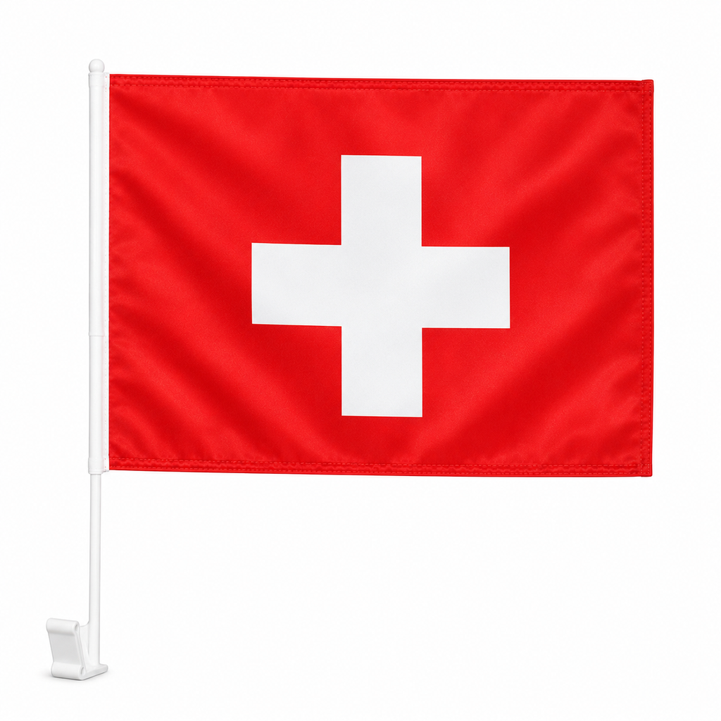 Schweiz Autoflagge mit Fensterhalter