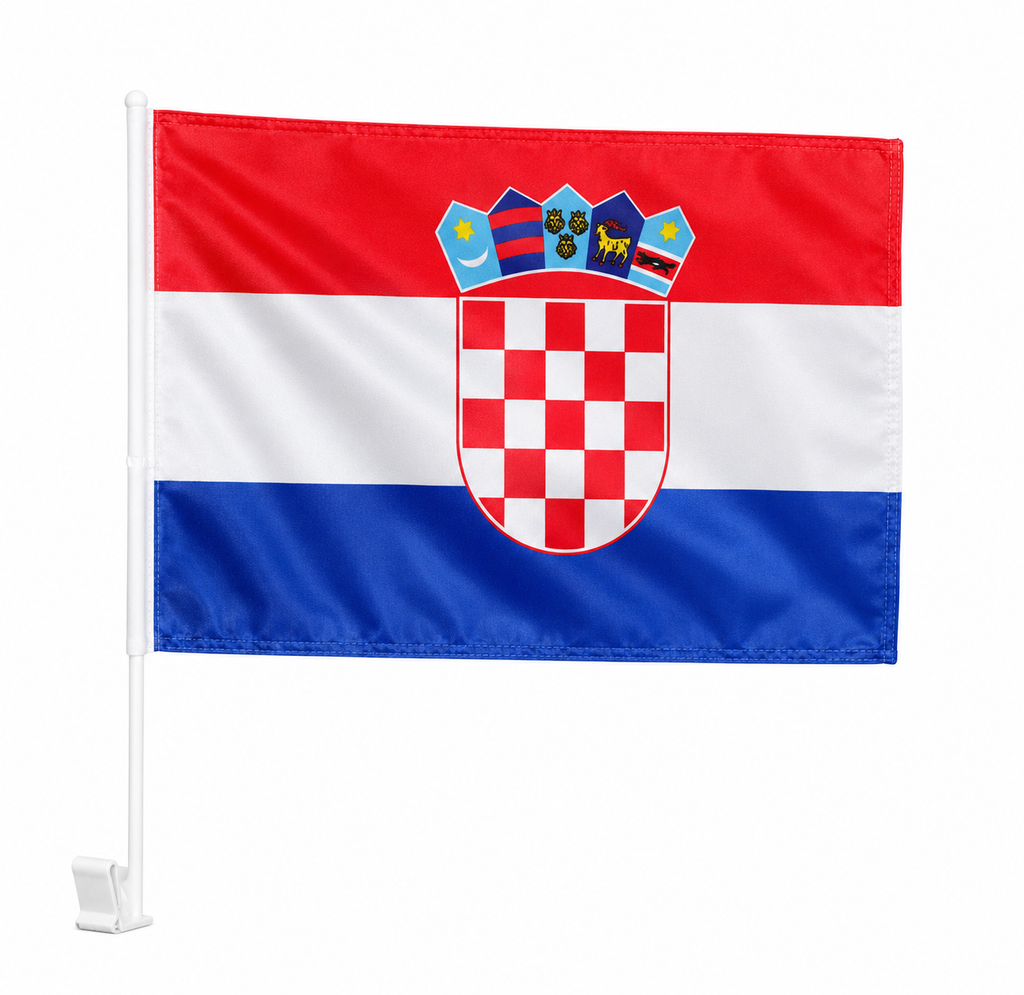 Kroatien Autoflagge mit Fensterhalter