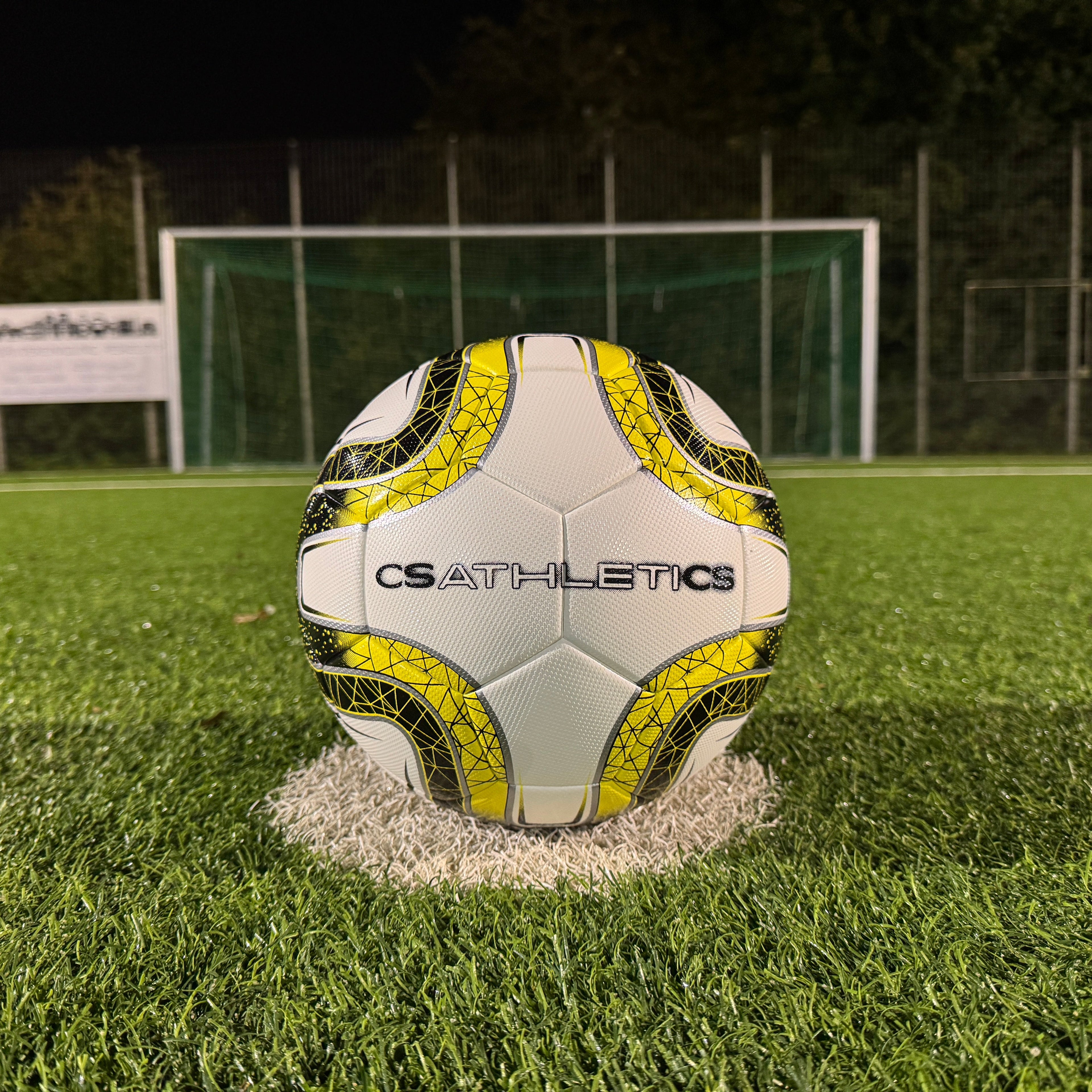 CsAtheltics Fußball Schwarz Gelb Größe 5 mit Luftpumpe