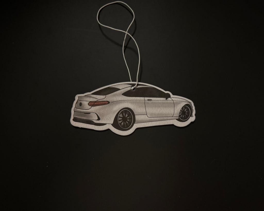 Mercedes C-Coupe Weiß/Silberner Duftbaum