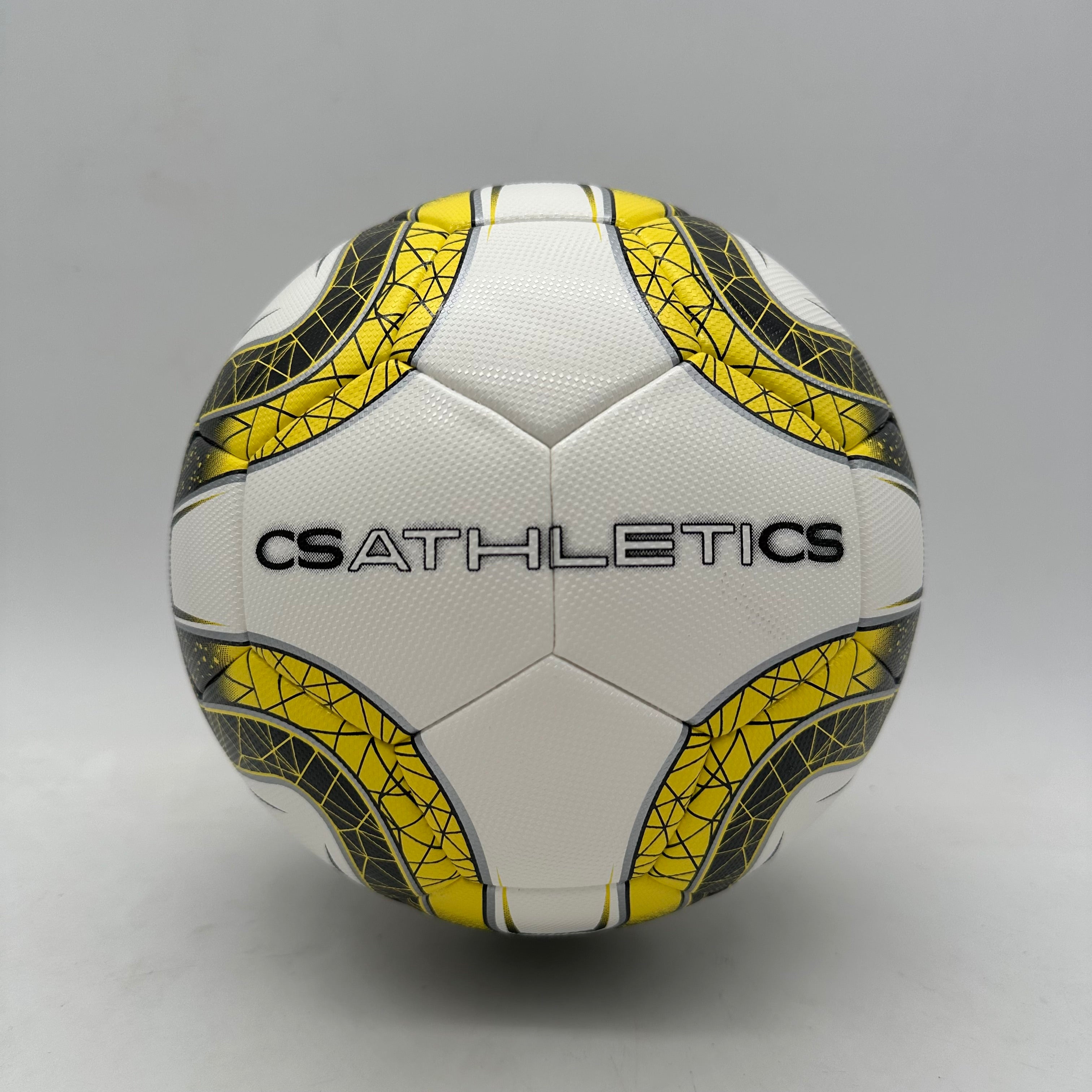 CsAtheltics Fußball Schwarz Gelb Größe 5 mit Luftpumpe