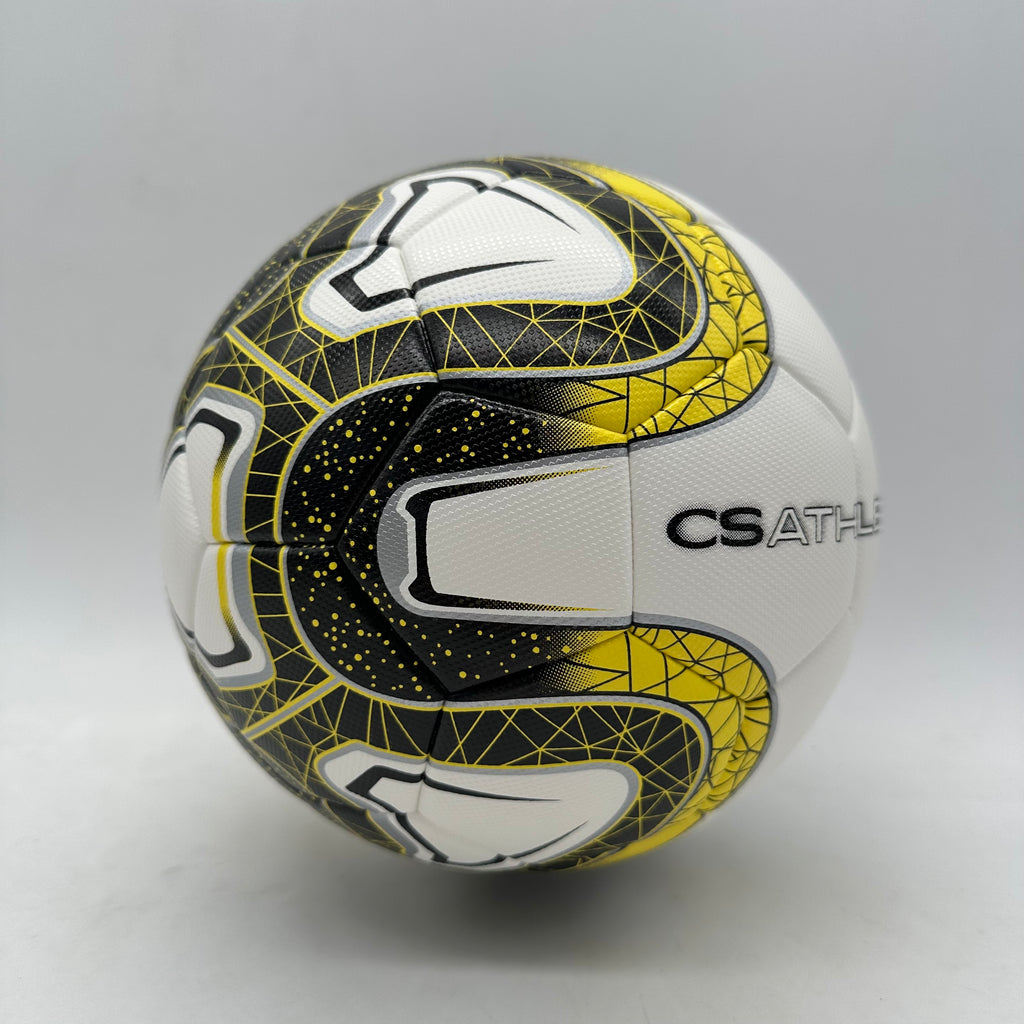 CsAtheltics Fußball Schwarz Gelb Größe 5 mit Luftpumpe
