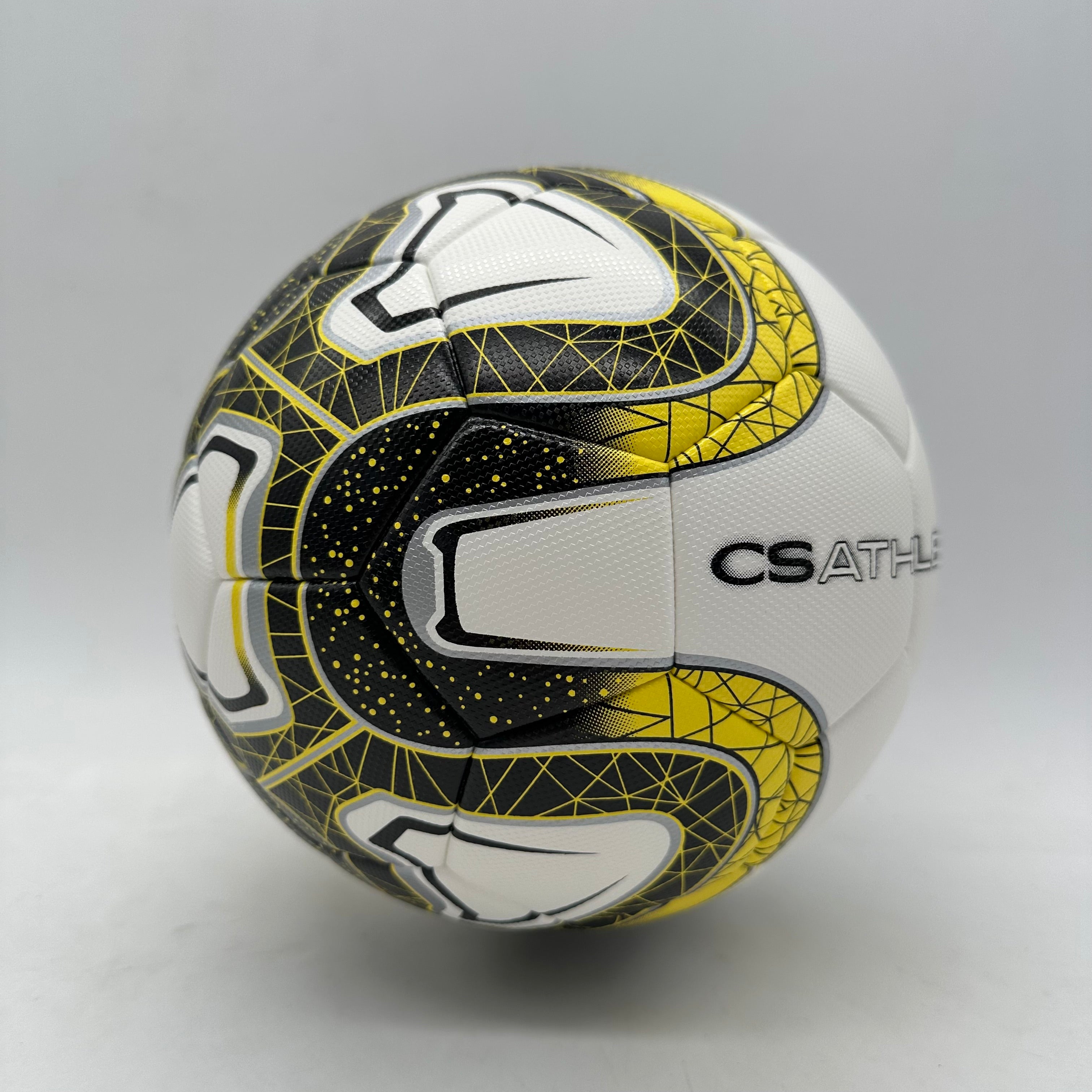 CsAtheltics Fußball Schwarz Gelb Größe 5 mit Luftpumpe