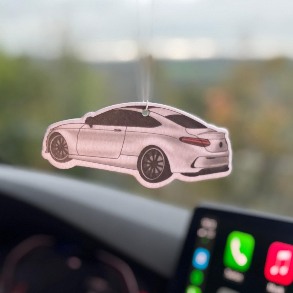 Mercedes C-Coupe Weiß/Silberner Duftbaum