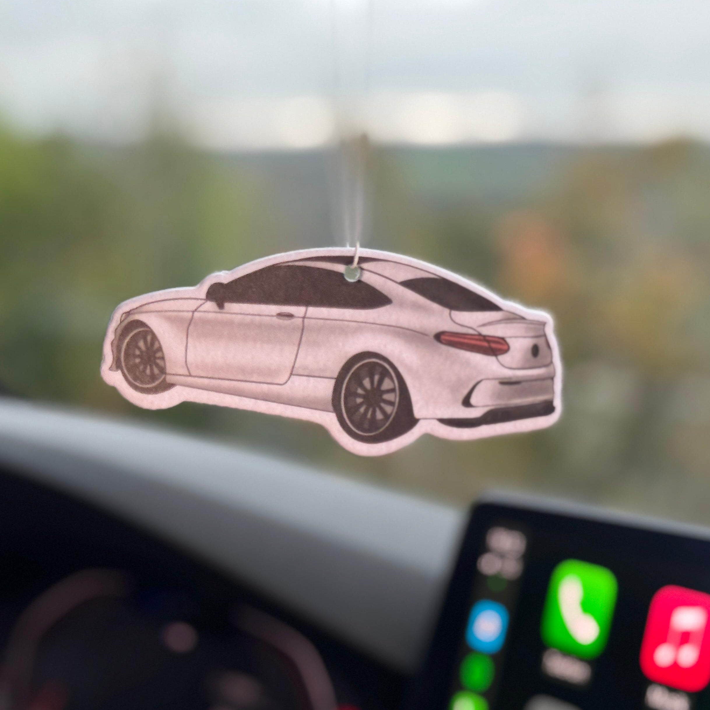 Mercedes C-Coupe Weiß/Silberner Duftbaum